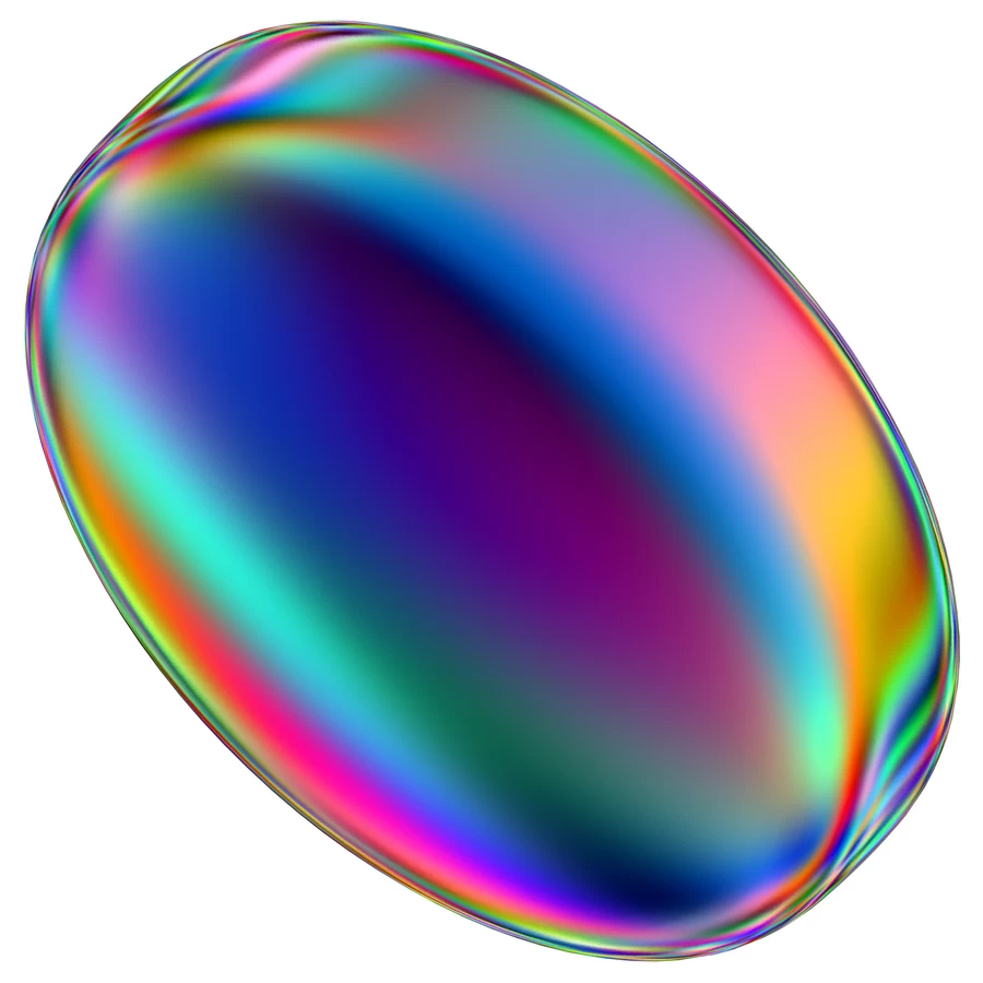 潮流酸性全息金属镭射机能彩虹3D立体几何图形png免抠图片素材【053】